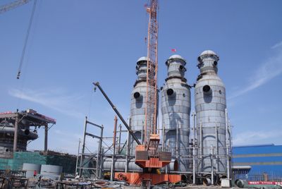 新疆八钢3号高炉热风炉本体安装工程8月20日顺利完成节点任务.